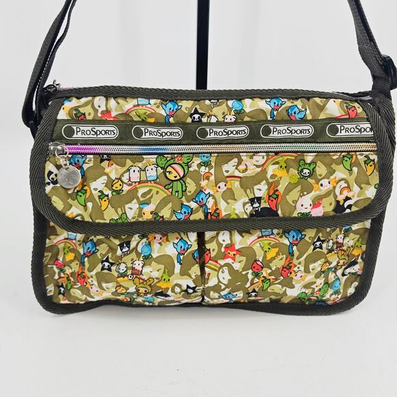 LeSportsac Tokidoki Paint a Rainbow Kawaii Allover Nylon Crossbody Messenger Bag - Picture 2 of 14